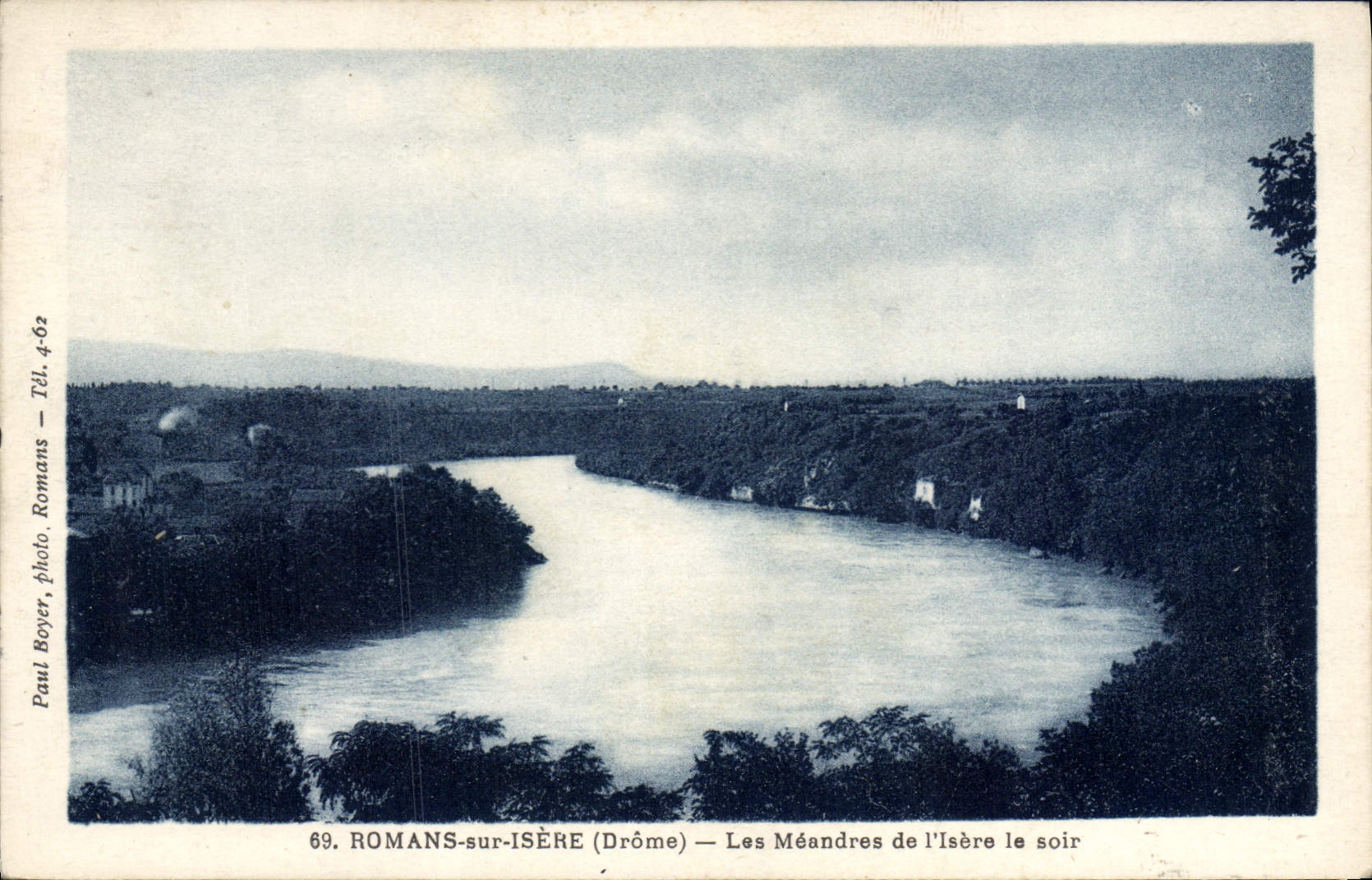 CPA romans sur isere les meandres de lisere le soir