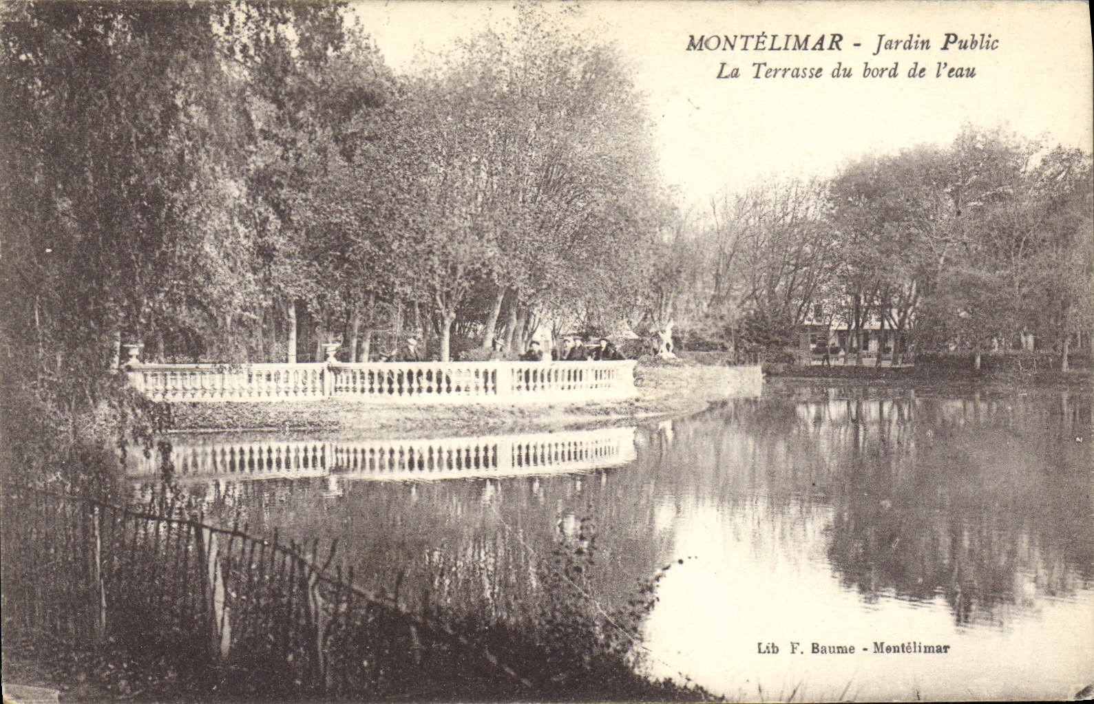 Montélimar - Jardin Public — La Terrasse du bord de l'eau — Lib. F. Baume - Montélimar