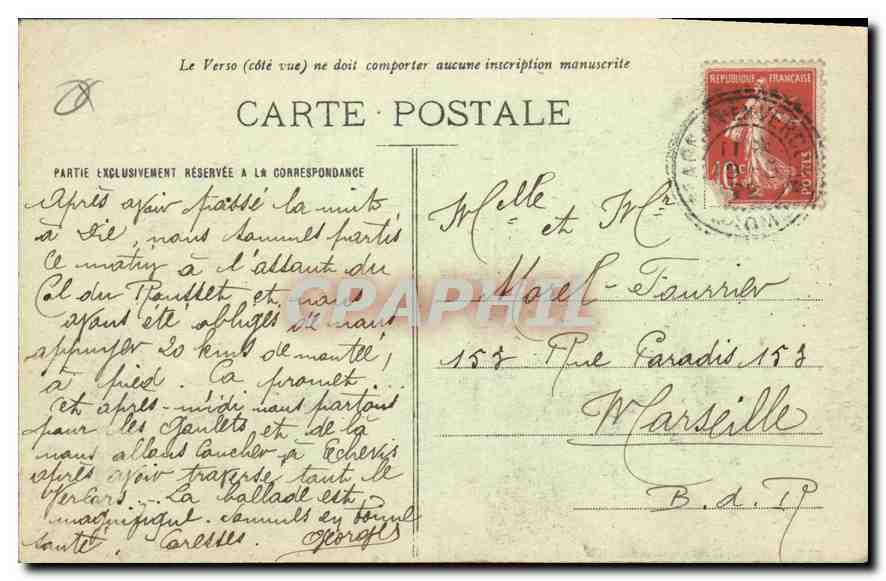 CPA Le diois pittoresque roule du col roussel — Rückseite