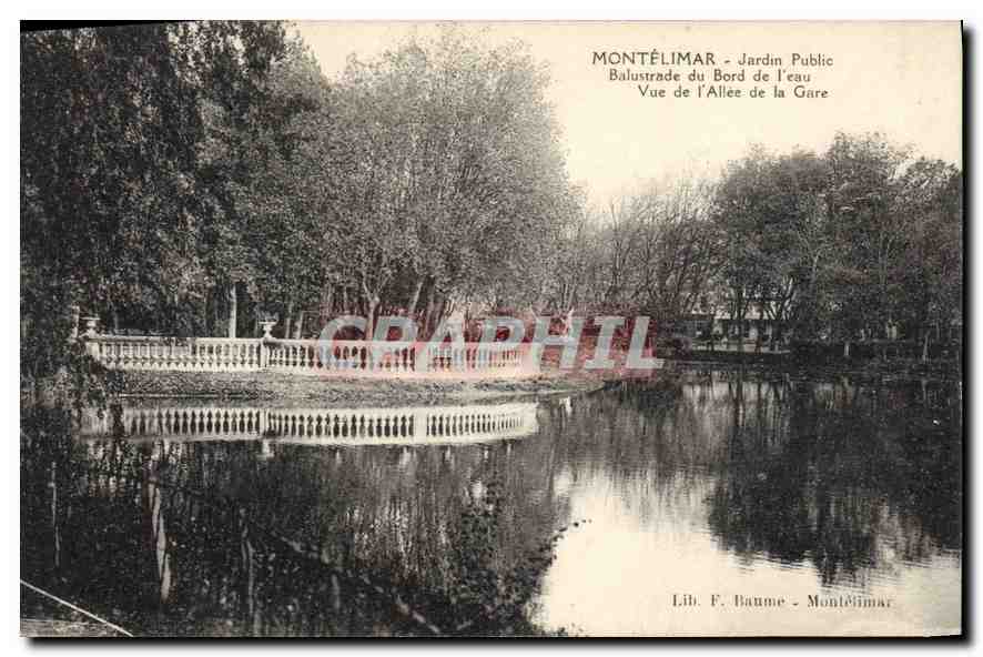 Montélimar - Öffentlicher Garten - Geländer am Ufer - Ansicht der Bahnhofstraße