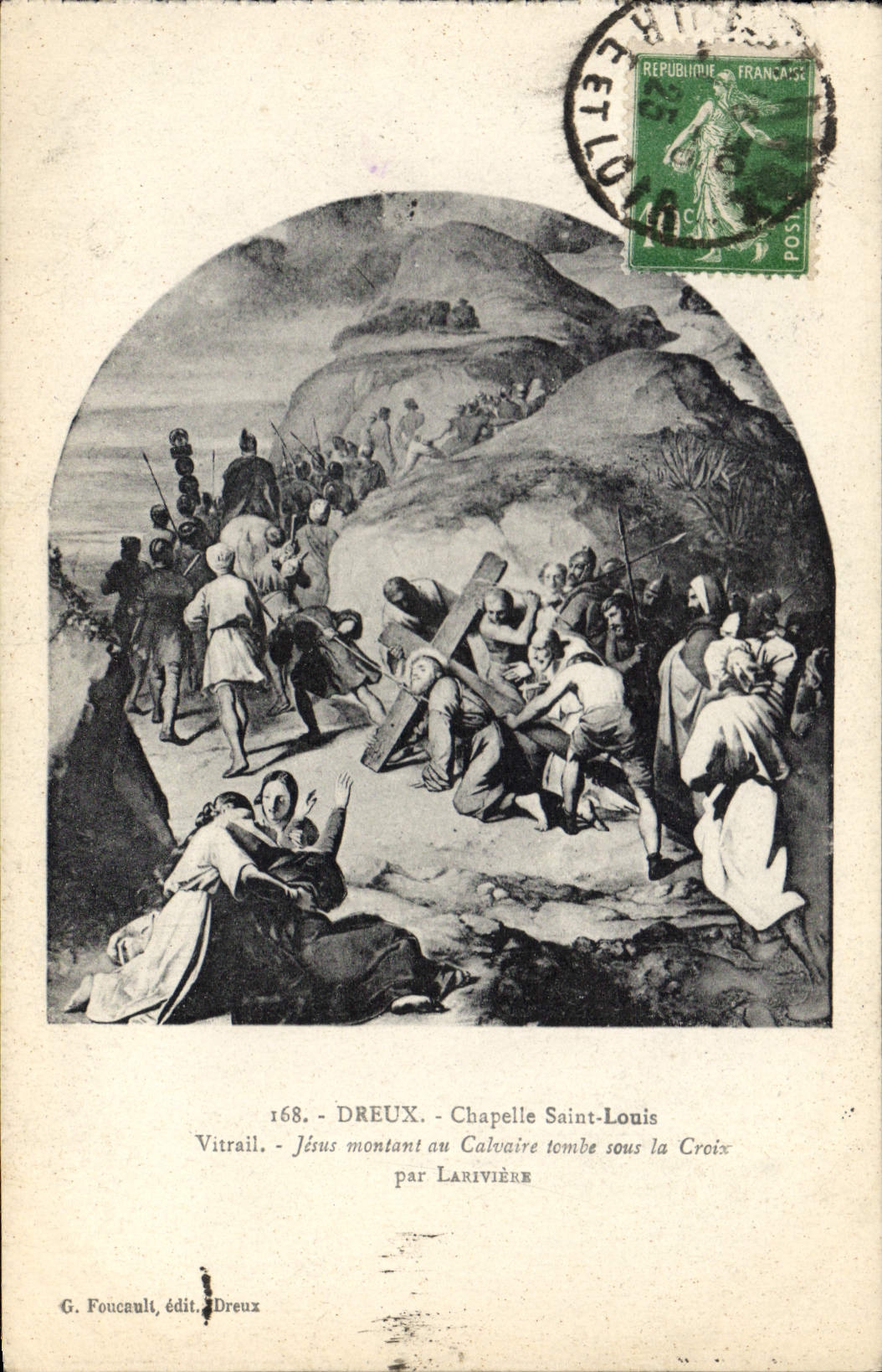 Dreux - Kapelle Saint-Louis - Jesus auf dem Weg zum Calvarium fällt unter die Kreuzesnagelung von Larivière