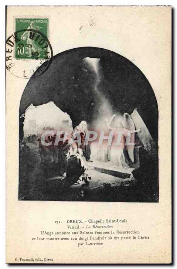 CPA Dreux chapelle saint louis Vitrail La resurrection
