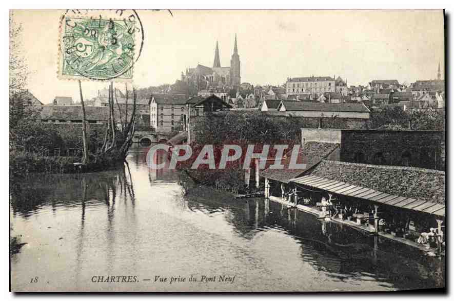 CPA Chartres Vue prise de Pont Neuf Lavoir