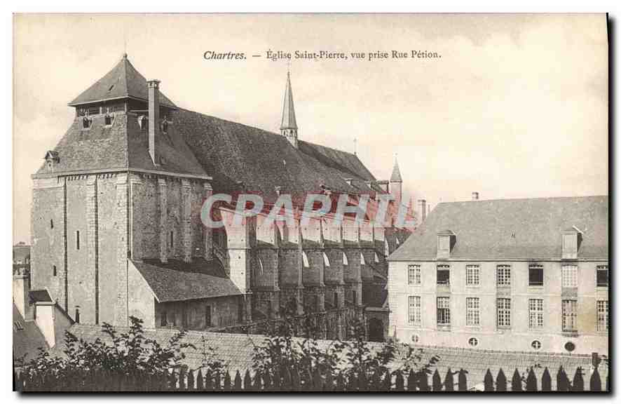 CPA Chartres Eglise Saint Pierre vue prise Rue Petion