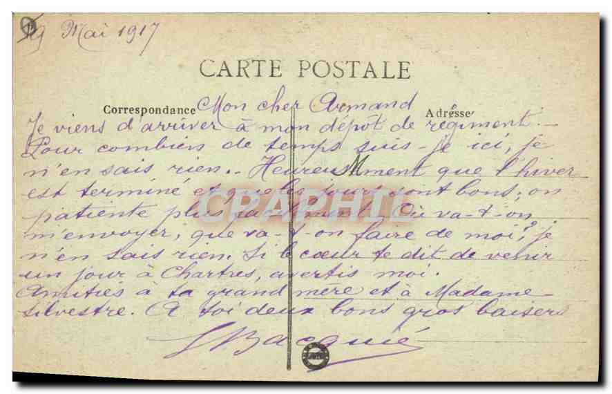 CPA Chartres La Grille de l'Eveche et le Portail Nord — Rückseite