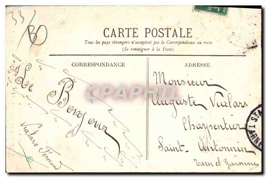 CPA Bordeaux Fleche Saint Michel — Rückseite