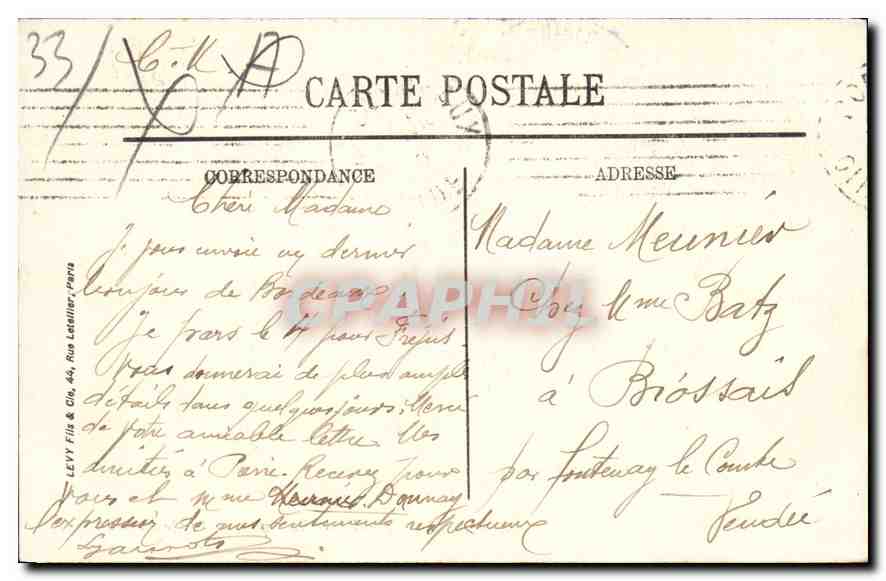 CPA Bordeaux Vue sur les Quais Bateaux — Verso