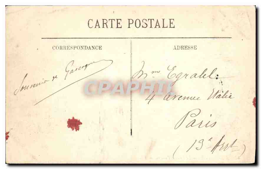 CPA Bordeaux Le Grand Theatre Tramway — Verso