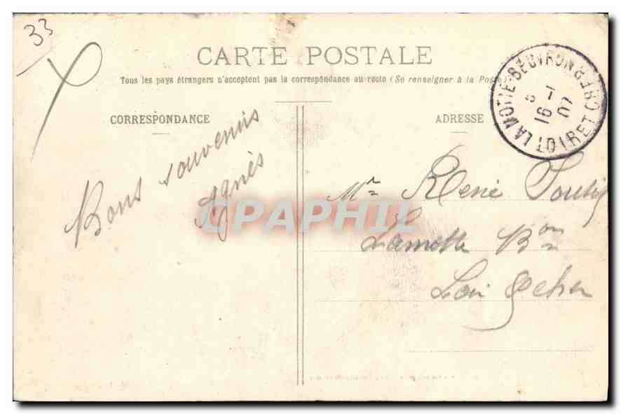 CPA Bordeaux Place de la Comedie — Verso