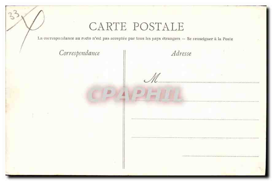 CPA Bordeaux Le Grand Theatre — Verso