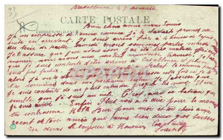 CPA Bordeaux Compagnie Generale Transatlantique Bateau — Verso