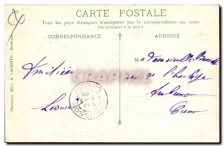 CPA Bordeaux La Gare du Midi(St Jean) — Verso