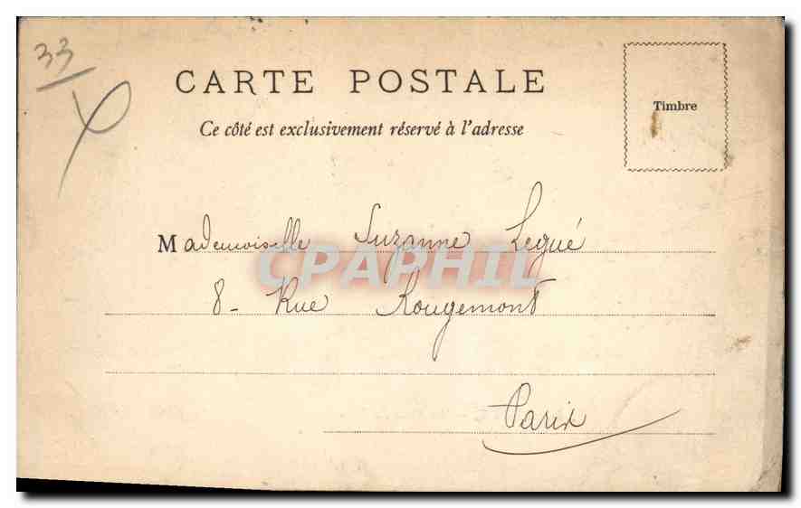 CPA Bordeaux La Gare de Midi — Verso
