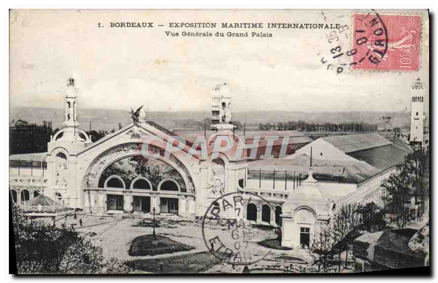 CPA Bordeaux Exposition Maritime Internationale vue Generale du Grand Palais