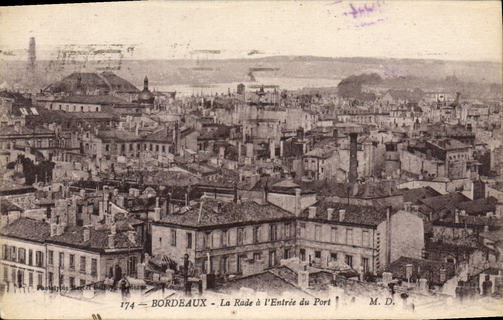 Bordeaux — La Rade à l'Entrée du Port — Phototypie Marcel Delboy, Bordeaux, n°174
