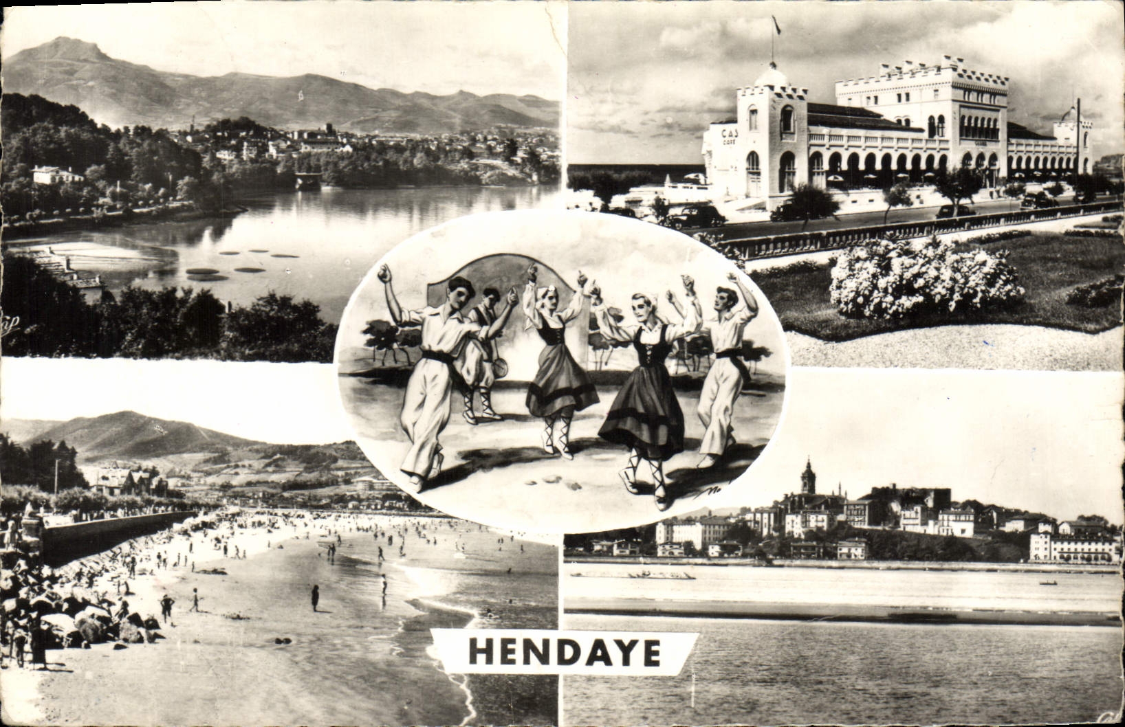 Hendaye — Vue générale, Casino, Plage, Fontarabie — Réal-Photo