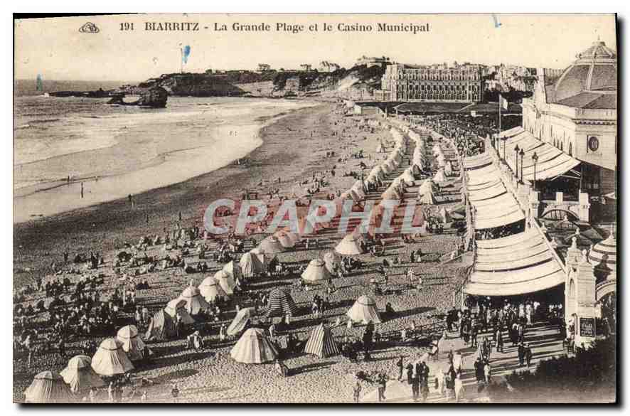 CPA Biarritz La Grande Plage et le Casino Municipale