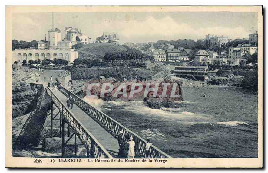 CPA Biarritz La Passerelle du Rocher de la Vierge