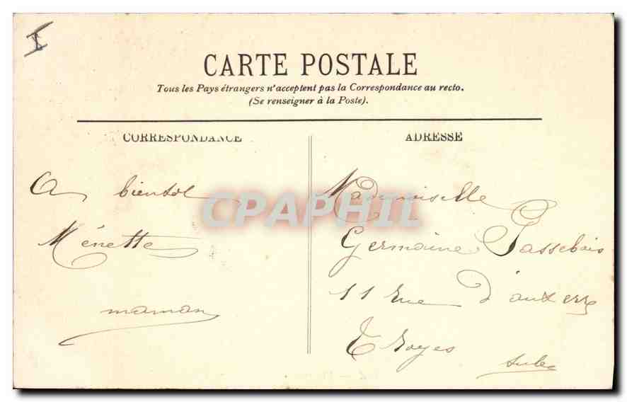 CPA Biarritz Vue prise de la Grotte — Verso