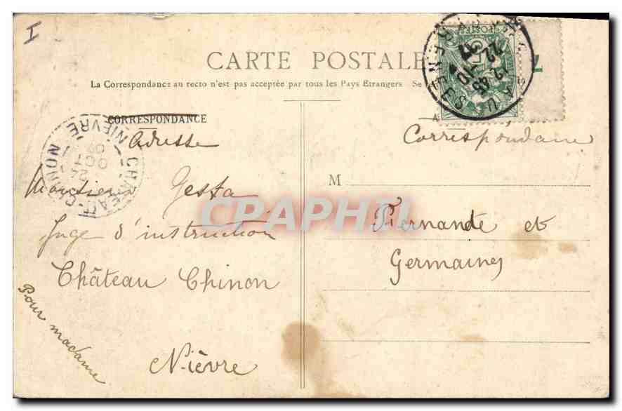 CPA Biarritz Pittoresque Vague du 4 Aout 1905 au Rocher de la Vierge — Rückseite
