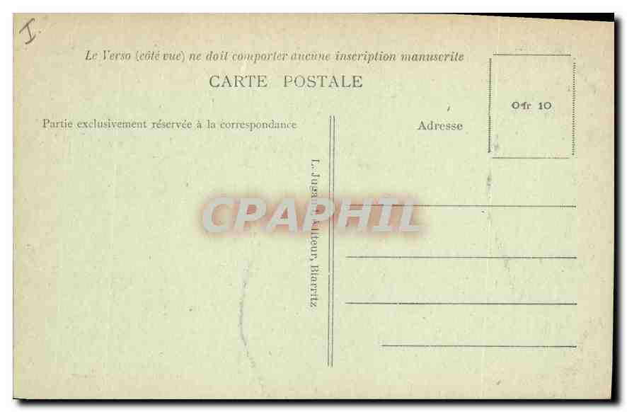 Les Bains du Port-Vieux — Blarritz — éditeur L. Jugan, Blarritz, n° 124 — Rückseite