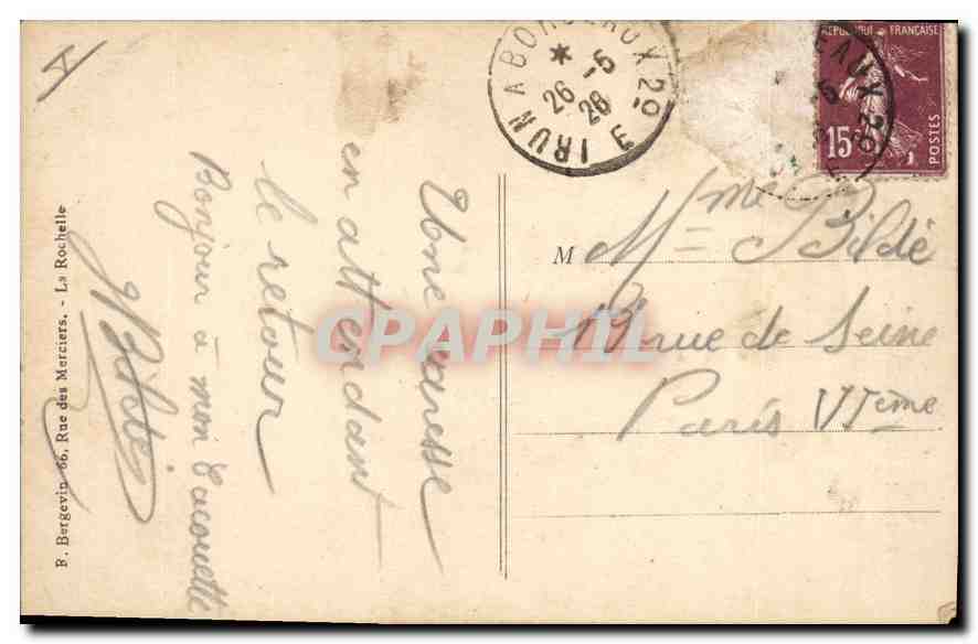 CPA Biarritz Curieux de la Grande Plage — Verso