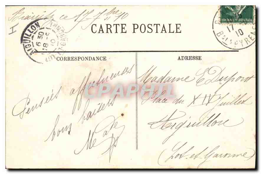 CPA Biarritz La Villa Belza et la Cote des Basques — Verso