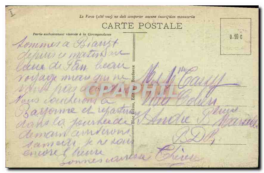 CPA Biarritz (Cote Basque) La Plage et les nouveaux Trotoirs — Rückseite
