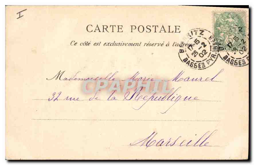 CPA Biarritz Port des Pecheurs — Verso