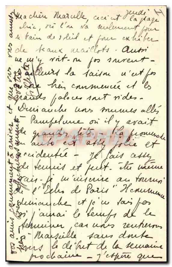 CPA Biarritz Bains de Soleil a la Plage des Basques — Rückseite