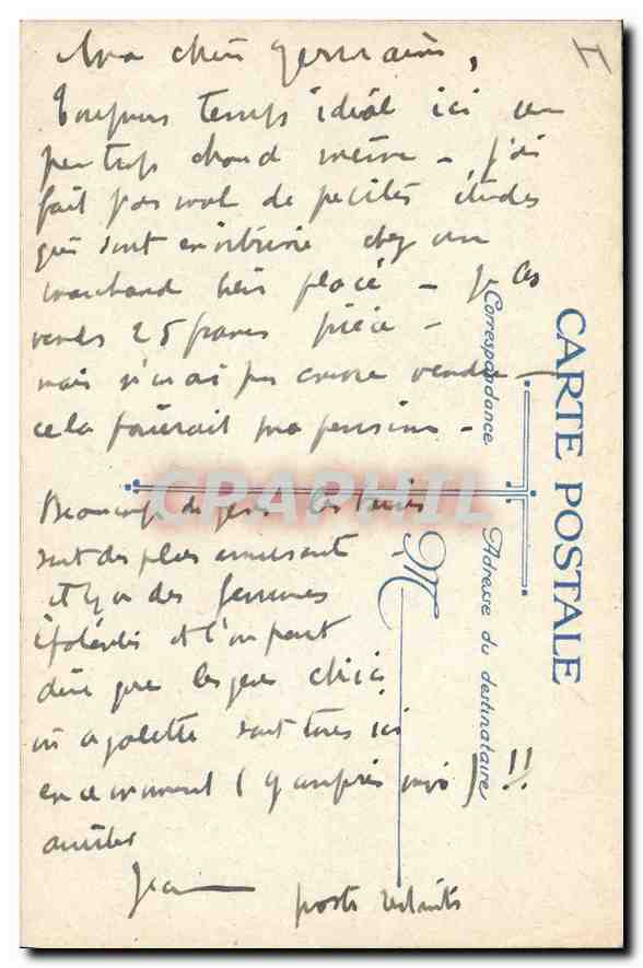CPA Biarritz Heure de Bain du Port Vieux — Verso