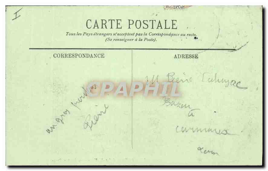 CPA Biarritz Effet de Vague au Rocher Perce — Rückseite