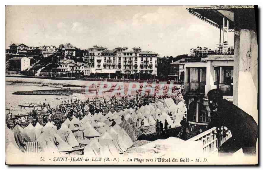 CPA Saint Jean de Luz La Plage vers l'Hotel du Golf