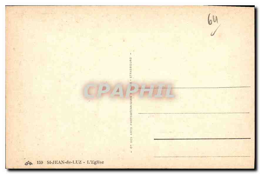 CPA Saint Jean de Luz L'Eglise — Verso