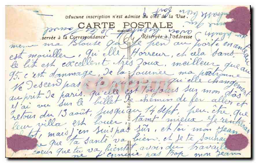 CPA Saint Jean de Luz (Cote Basque) Les Villas et l'Hotel du Golf — Verso