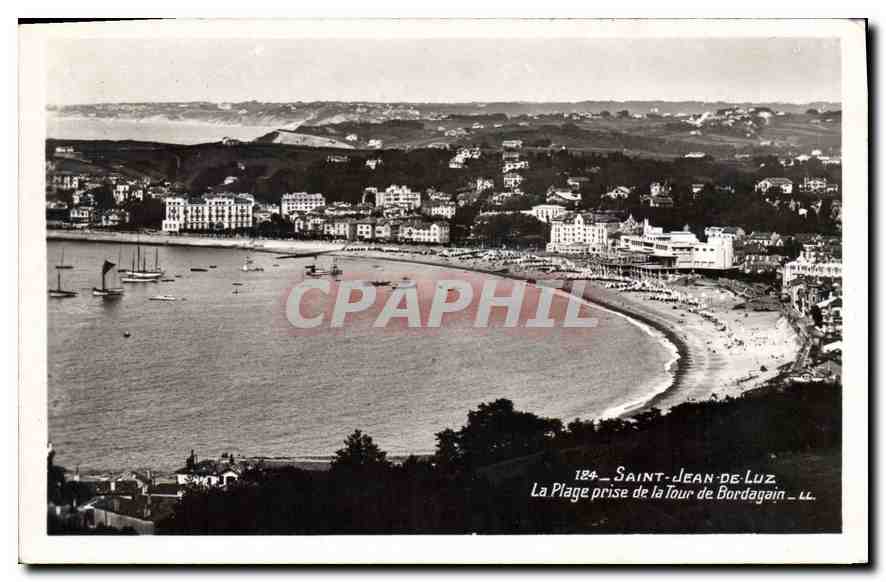 CPM Saint Jean de Luz La Plage prise de la Tour de Bordagain