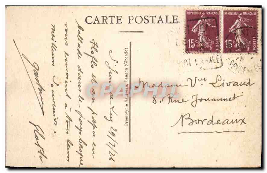 CPA Saint Jean de Luz La Cote basque Un coin du port Maison de l'Infante — Verso
