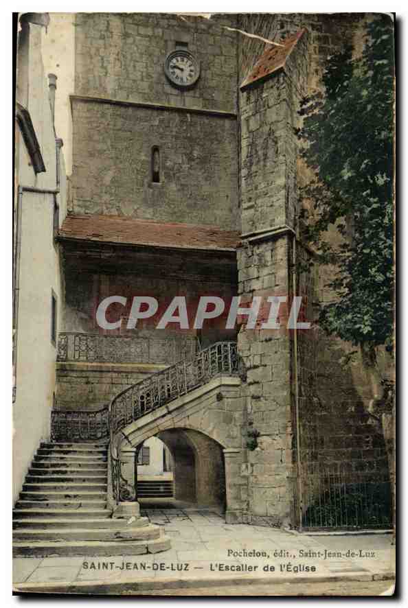 CPA Saint Jean de Luz L'Escalier de l'Eglise
