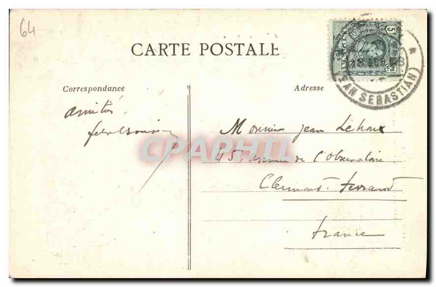 CPA Saint Jean de Luz Cote Basque et la Rhune Tourelle ganche du Chateaude Louis XIV La Chambre secr — Verso
