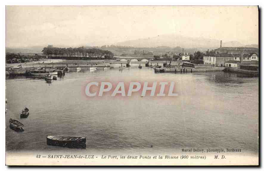 CPA Saint Jean de Luz Le Port les deux Ponts et la Rhune (900 metre)