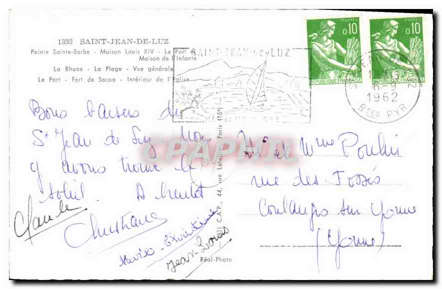 CPM Saint Jean de Luz Pointe Sainte Barbe Maison Louis XIV Le Port Maison de L'Infante La Rhune La P — Verso