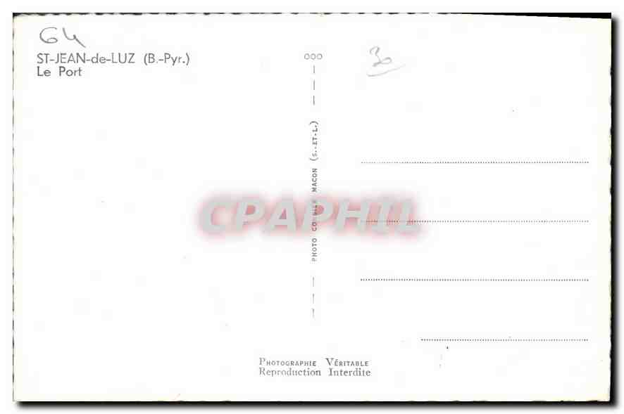 CPM Saint Jean de Luz (B Pyr ) Le Port — Verso