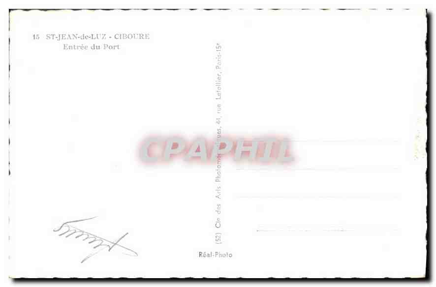 CPM Saint Jean de Luz Ciboure Entree du Port — Verso