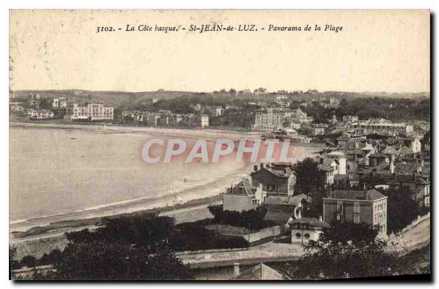 CPA Saint Jean de Luz La Cote Basque Panorama de la Plage