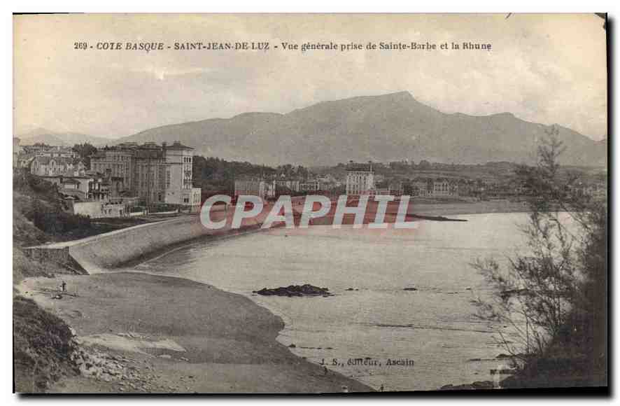CPA Saint Jean de Luz Cote Basque Vue generale prise de Sainte Barbe et la Rhune