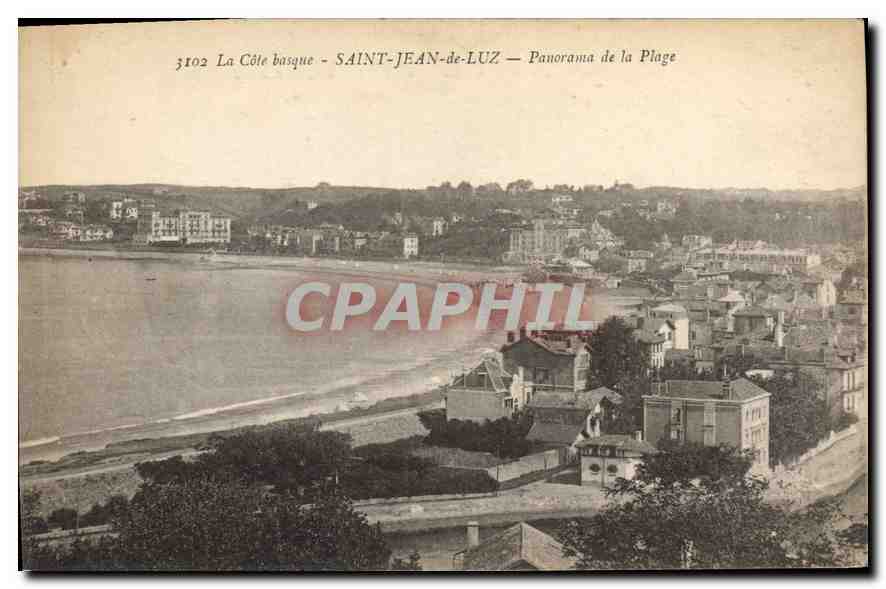 CPA Saint Jean de Luz La Cote basue Panorama de la Plage