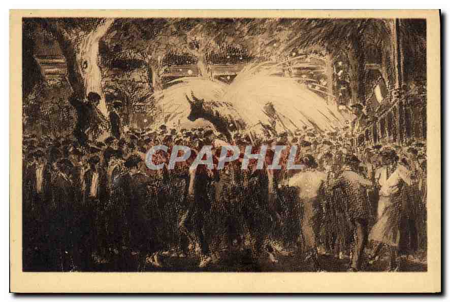 CPA Saint Jean de Luz Le Toro de Fuego Rejouissance locale (d'apres le tableau de R. Boudichon)