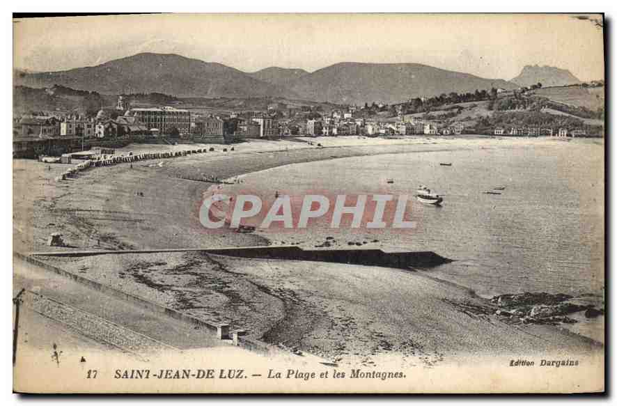 CPA Saint Jean de Luz La Plage et les Montagnes