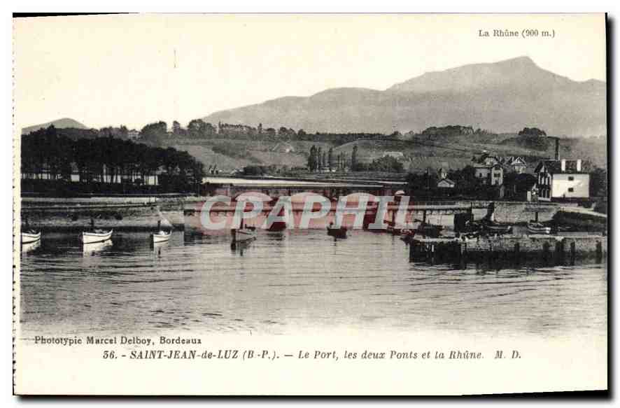 CPA Saint Jean de Luz Le Port les deux Ponts et la Rhune
