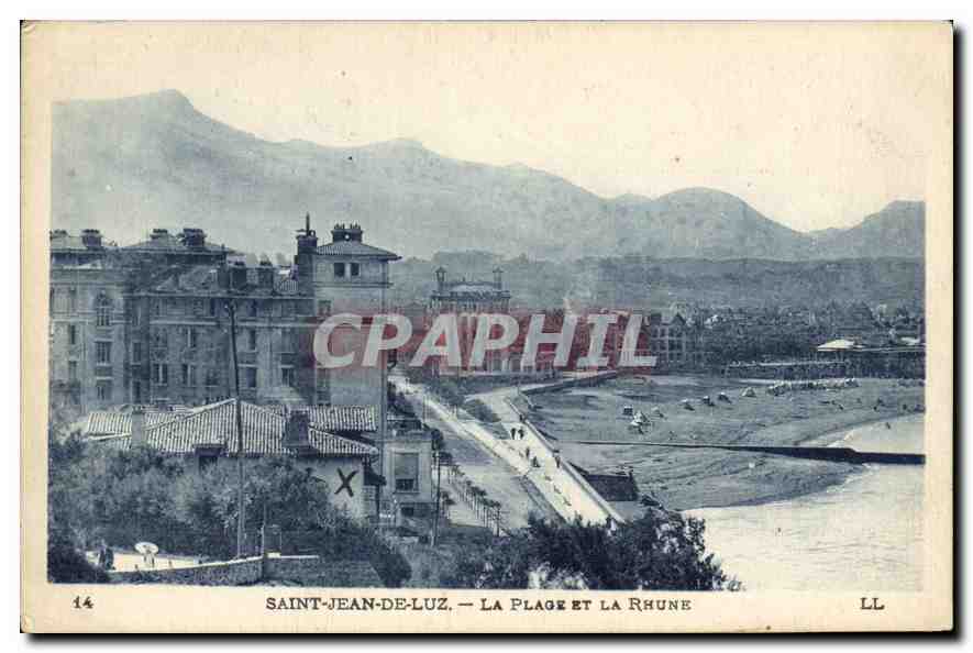 CPA Saint Jean de Luz La Plage et la Rhune
